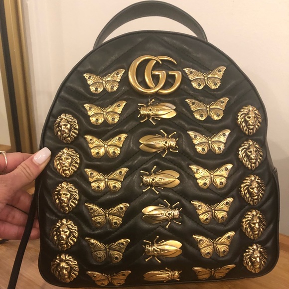 gucci animal studs backpack